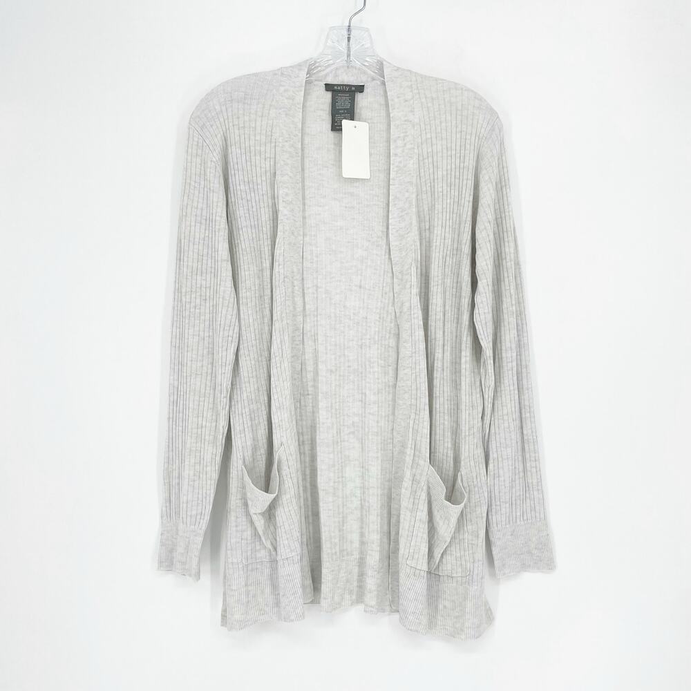 Matty M Open Front Heather Gray Cardigan Size Small